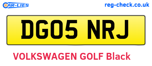 DG05NRJ are the vehicle registration plates.
