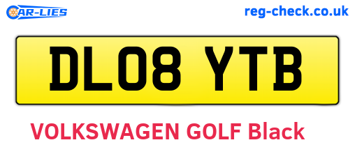 DL08YTB are the vehicle registration plates.