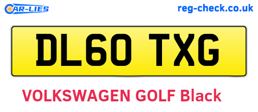 DL60TXG are the vehicle registration plates.