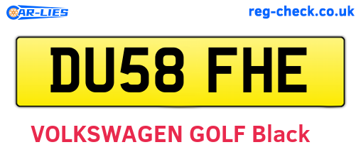 DU58FHE are the vehicle registration plates.