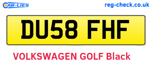 DU58FHF are the vehicle registration plates.