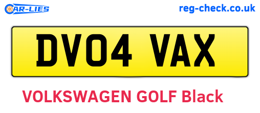 DV04VAX are the vehicle registration plates.