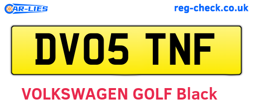 DV05TNF are the vehicle registration plates.