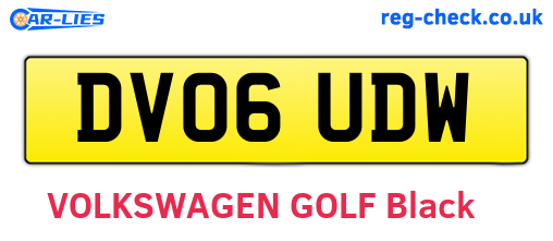 DV06UDW are the vehicle registration plates.