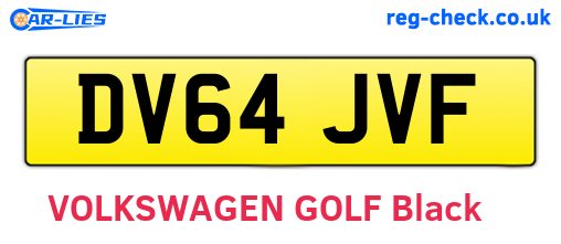 DV64JVF are the vehicle registration plates.