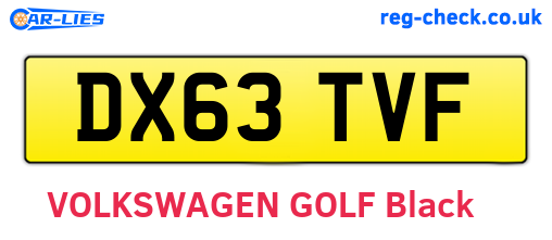 DX63TVF are the vehicle registration plates.
