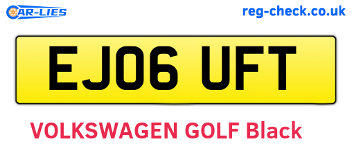 EJ06UFT are the vehicle registration plates.