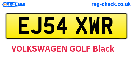 EJ54XWR are the vehicle registration plates.