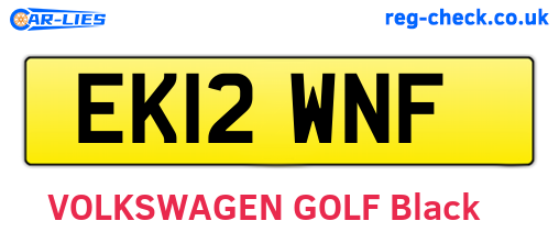 EK12WNF are the vehicle registration plates.