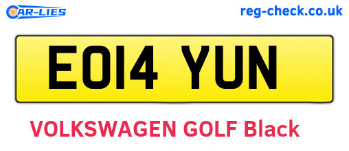 EO14YUN are the vehicle registration plates.