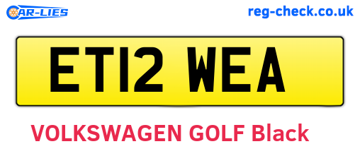 ET12WEA are the vehicle registration plates.