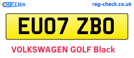 EU07ZBO are the vehicle registration plates.