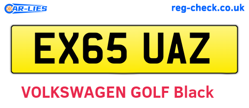 EX65UAZ are the vehicle registration plates.