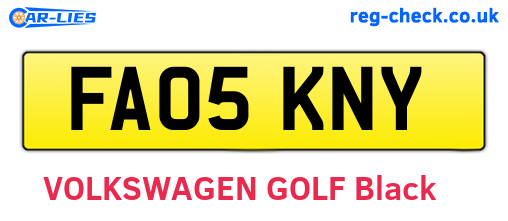 FA05KNY are the vehicle registration plates.