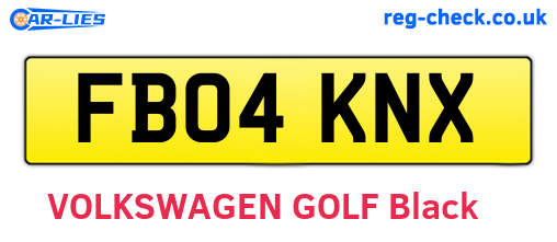 FB04KNX are the vehicle registration plates.