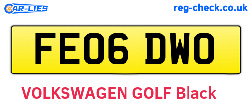 FE06DWO are the vehicle registration plates.
