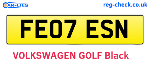 FE07ESN are the vehicle registration plates.