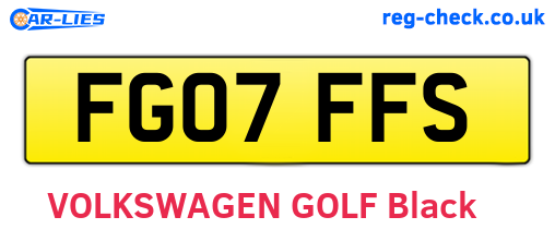 FG07FFS are the vehicle registration plates.