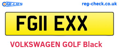 FG11EXX are the vehicle registration plates.