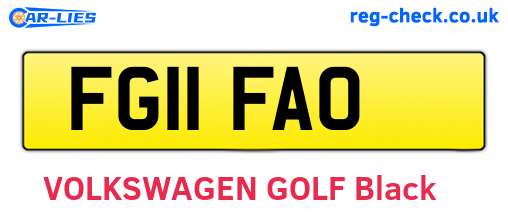 FG11FAO are the vehicle registration plates.