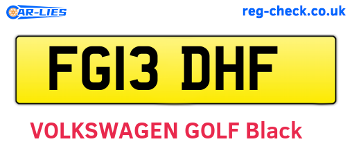 FG13DHF are the vehicle registration plates.