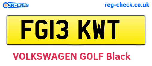 FG13KWT are the vehicle registration plates.