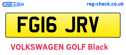 FG16JRV are the vehicle registration plates.