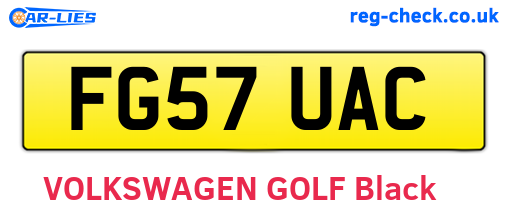 FG57UAC are the vehicle registration plates.