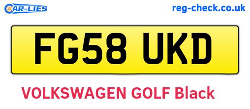 FG58UKD are the vehicle registration plates.