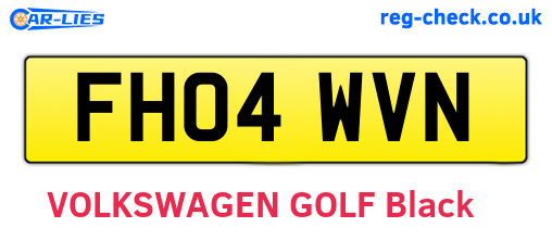 FH04WVN are the vehicle registration plates.