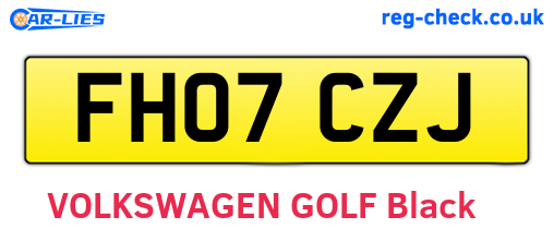 FH07CZJ are the vehicle registration plates.