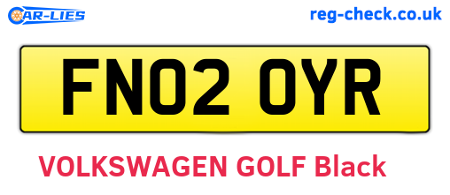 FN02OYR are the vehicle registration plates.