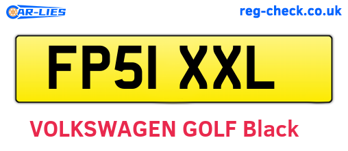 FP51XXL are the vehicle registration plates.