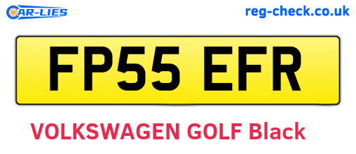 FP55EFR are the vehicle registration plates.