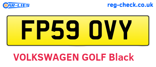 FP59OVY are the vehicle registration plates.