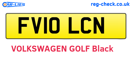 FV10LCN are the vehicle registration plates.