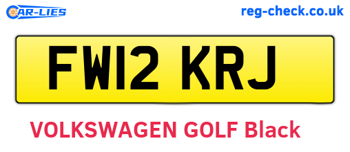 FW12KRJ are the vehicle registration plates.