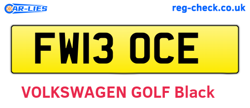 FW13OCE are the vehicle registration plates.