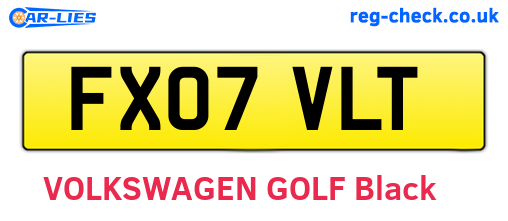FX07VLT are the vehicle registration plates.
