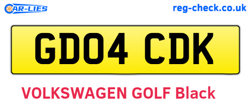 GD04CDK are the vehicle registration plates.