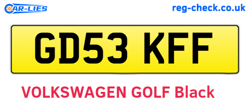 GD53KFF are the vehicle registration plates.