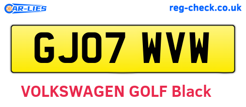 GJ07WVW are the vehicle registration plates.