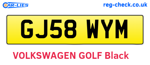 GJ58WYM are the vehicle registration plates.