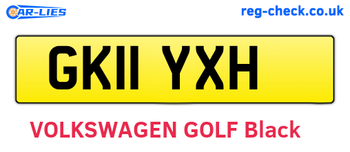 GK11YXH are the vehicle registration plates.