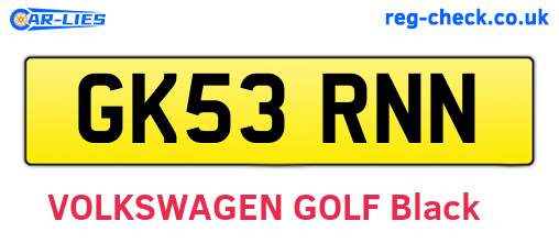 GK53RNN are the vehicle registration plates.