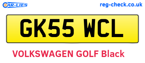 GK55WCL are the vehicle registration plates.