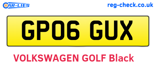 GP06GUX are the vehicle registration plates.