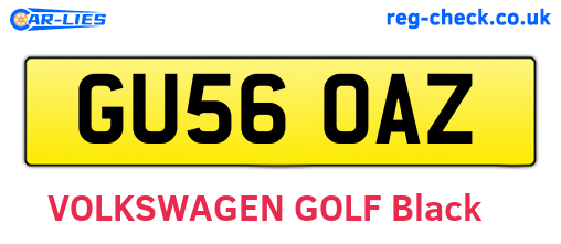 GU56OAZ are the vehicle registration plates.