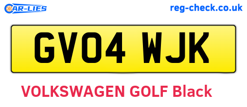 GV04WJK are the vehicle registration plates.