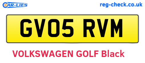 GV05RVM are the vehicle registration plates.